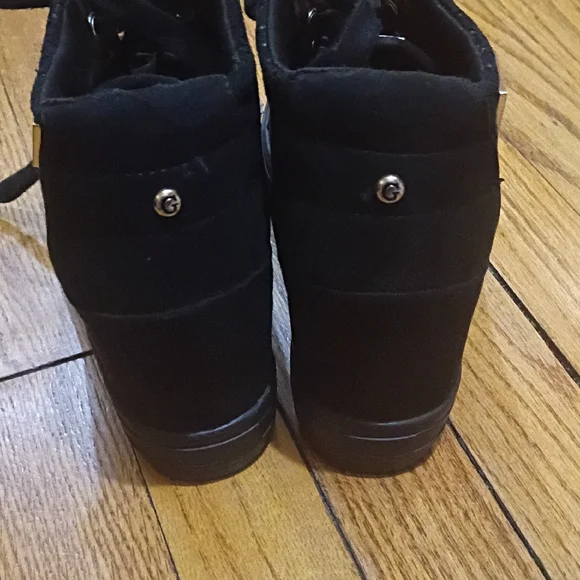 GUESS Women's Black Wedge Sneakers - Picture 2 of 5